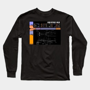 Library Computer Readout Showing Fictional Star Ship Long Sleeve T-Shirt